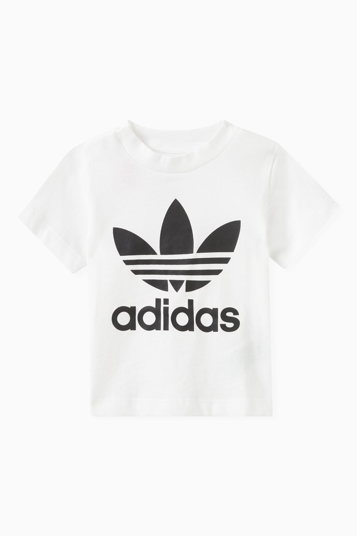 

Trefoil Logo Print T-Shirt in Cotton Jersey, White