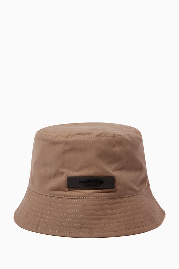 

Logo Bucket Hat in Cotton, Brown