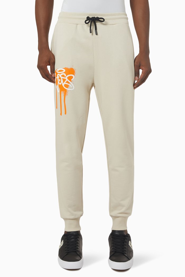 

Graffiti Logo Sweatpants in Cotton, Neutral