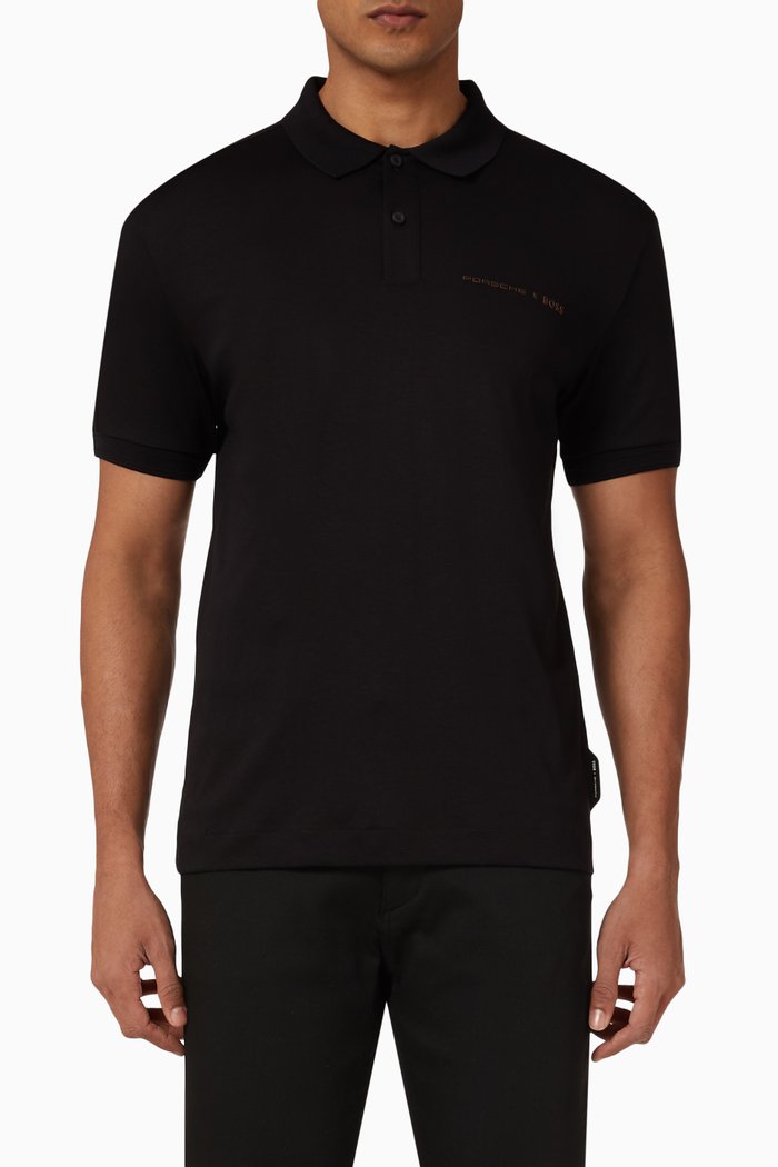 

Phillipson Polo Shirt in Cotton Piqué, Black