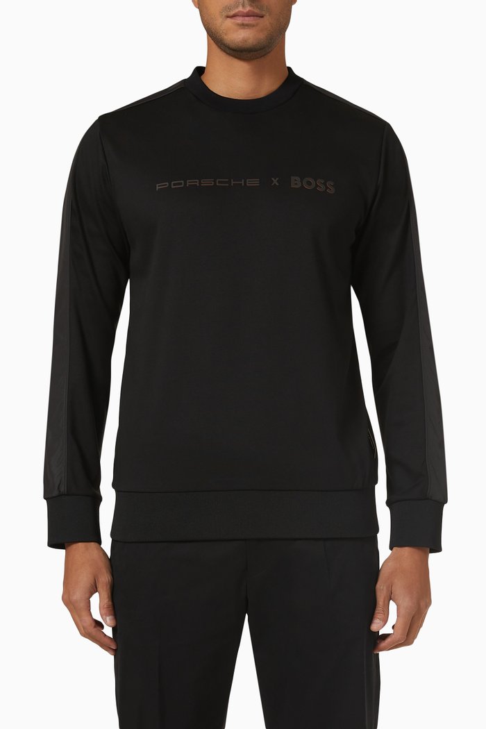 

Sweatshirt in Cotton Blend, Black