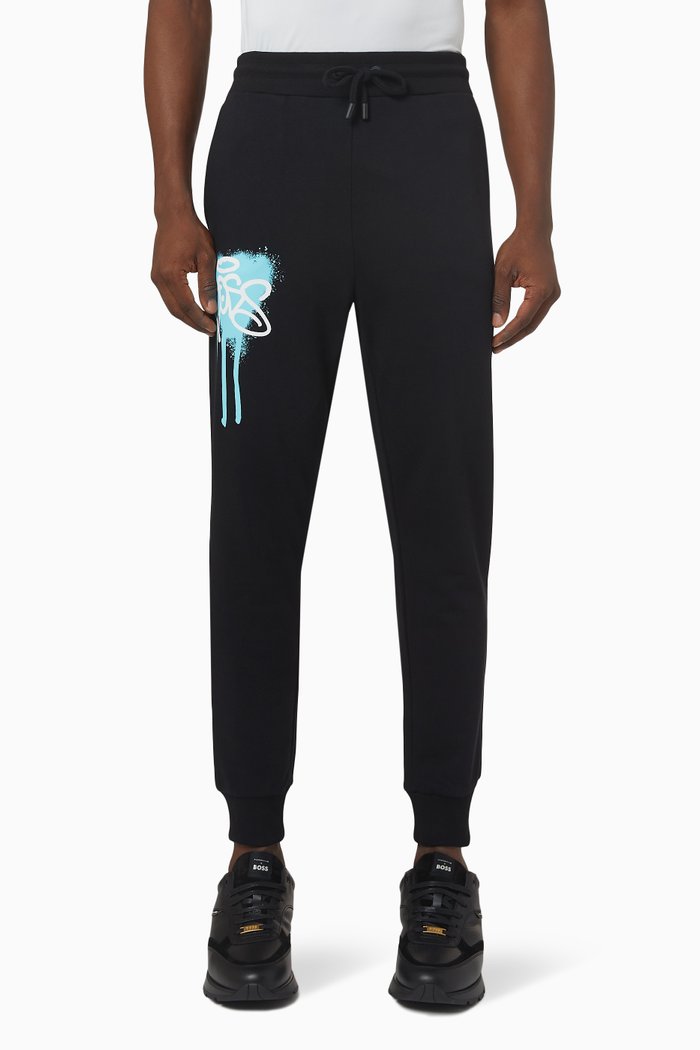 

Graffiti Logo Sweatpants in Cotton, Black