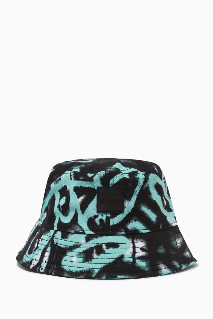 

Graffiti Artwork Bucket Hat in Cotton Twill, Blue