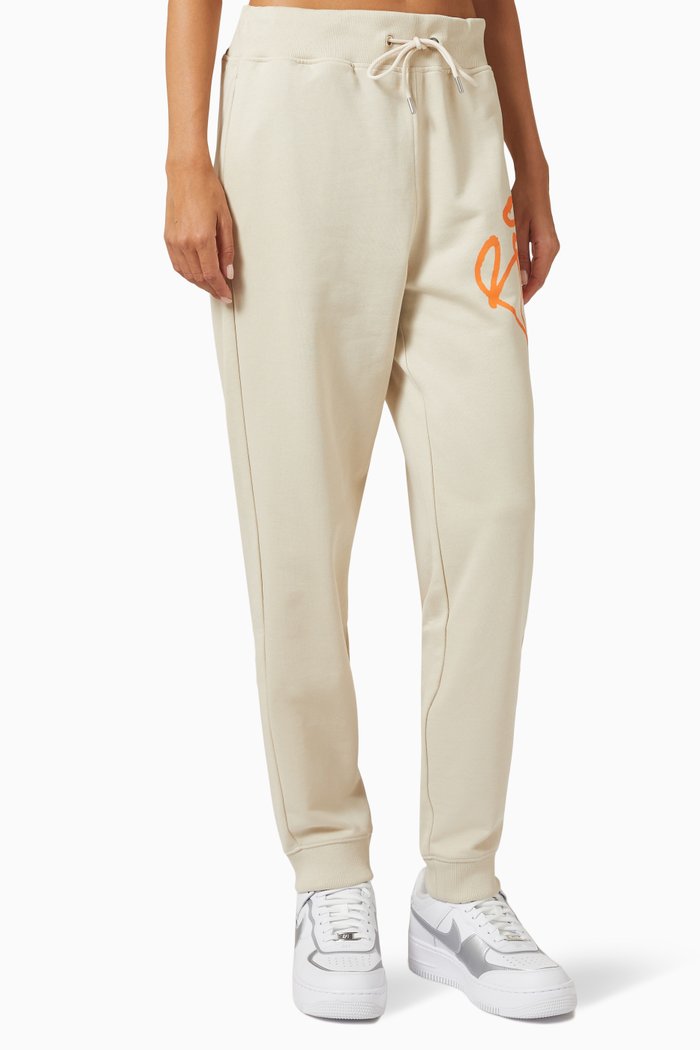 Logo-print Sweatpants in Cotton, Neutral