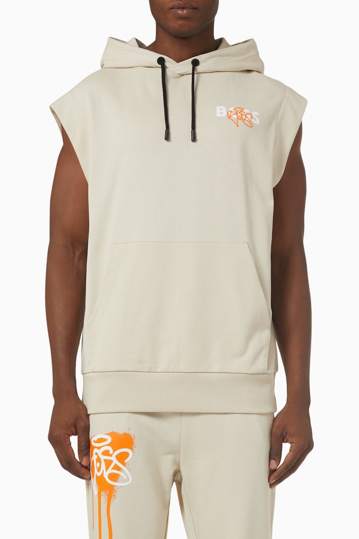 

Graffiti Logo Gilet in Cotton, Neutral