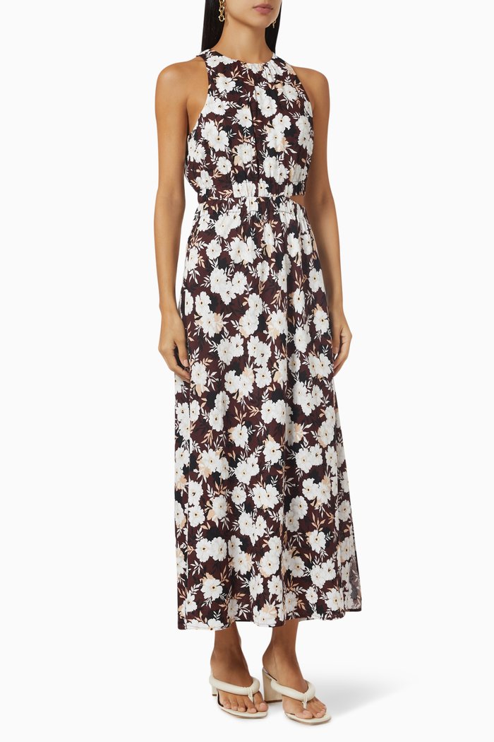 

Maya Midi Dress in Linen, Multicolour