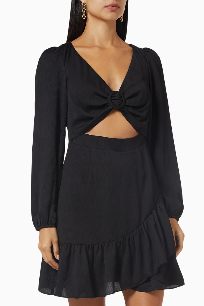 

Audrey Cut-out Mini Dress, Black