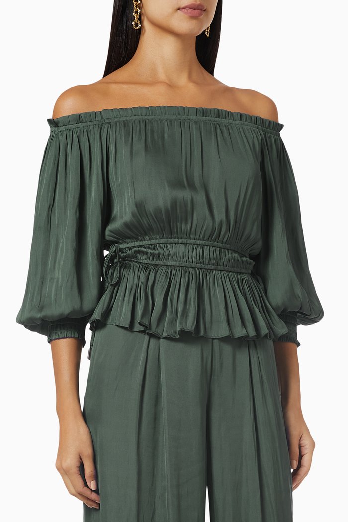 

Anya Off-shoulder Blouse, Green