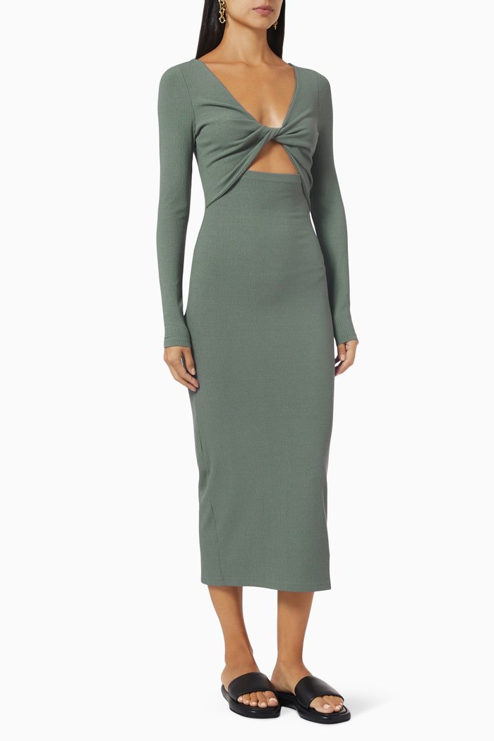 

Yoko Midi Dress in Viscose Jersey, Green