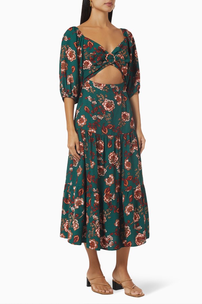 

Olivia Cut-out Midi Dress, Green