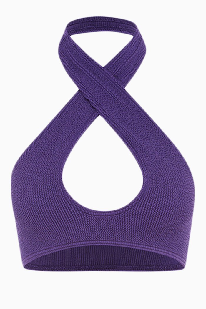 

Carmen Crop Bikini Top, Purple