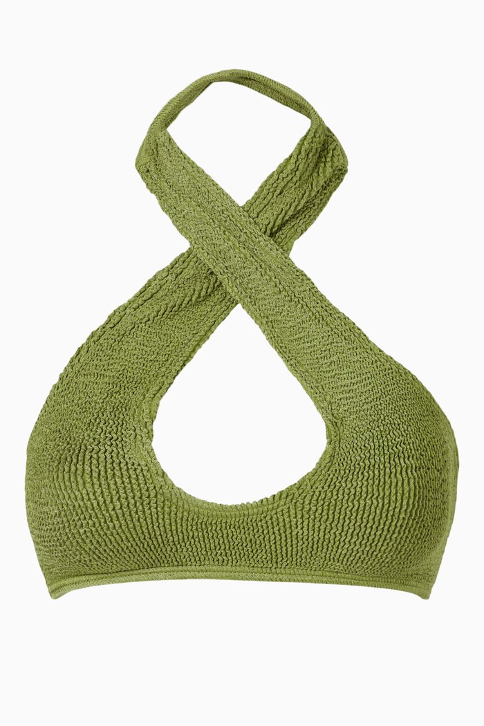 

Carmen Crop Bikini Top, Green