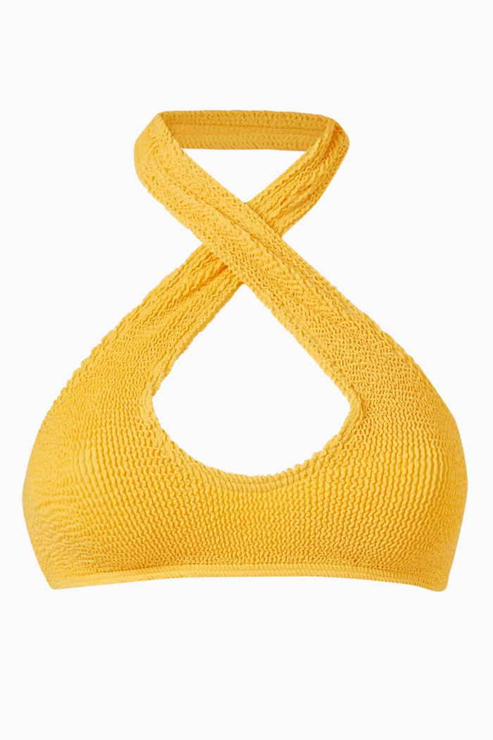 

Carmen Bikini Top in Eco Nylon, Yellow