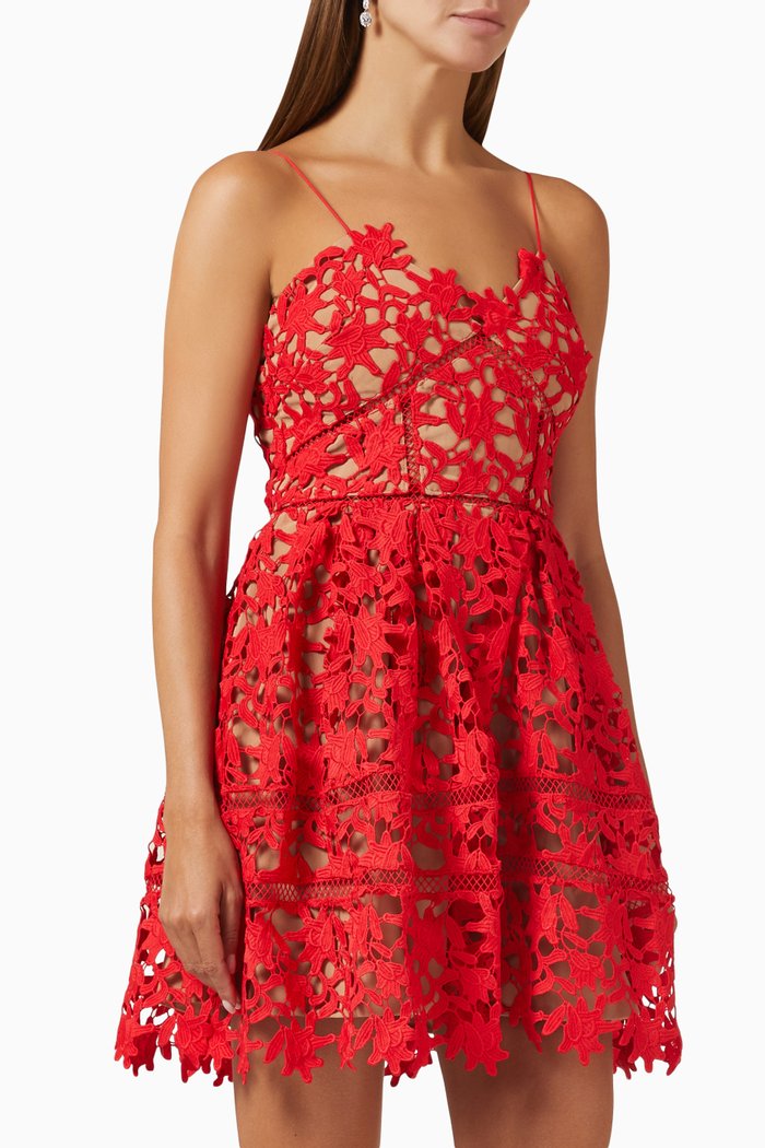 

Mini Azaelea Dress in Lace, Red