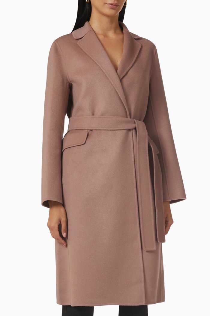 

Polly Robe Coat in Wool, Pink