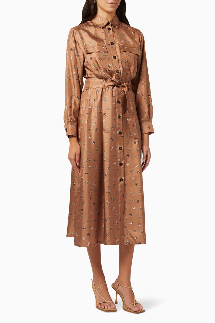 

Paste Shirt Dress in Silk, Pink