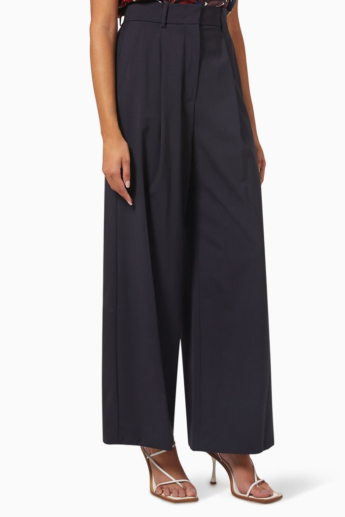 

Galli Flared Pants in Stretch Wooll, Blue
