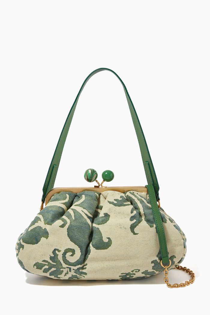 

Venezia Pasticcino Bag in Fortuny Fabric, Green
