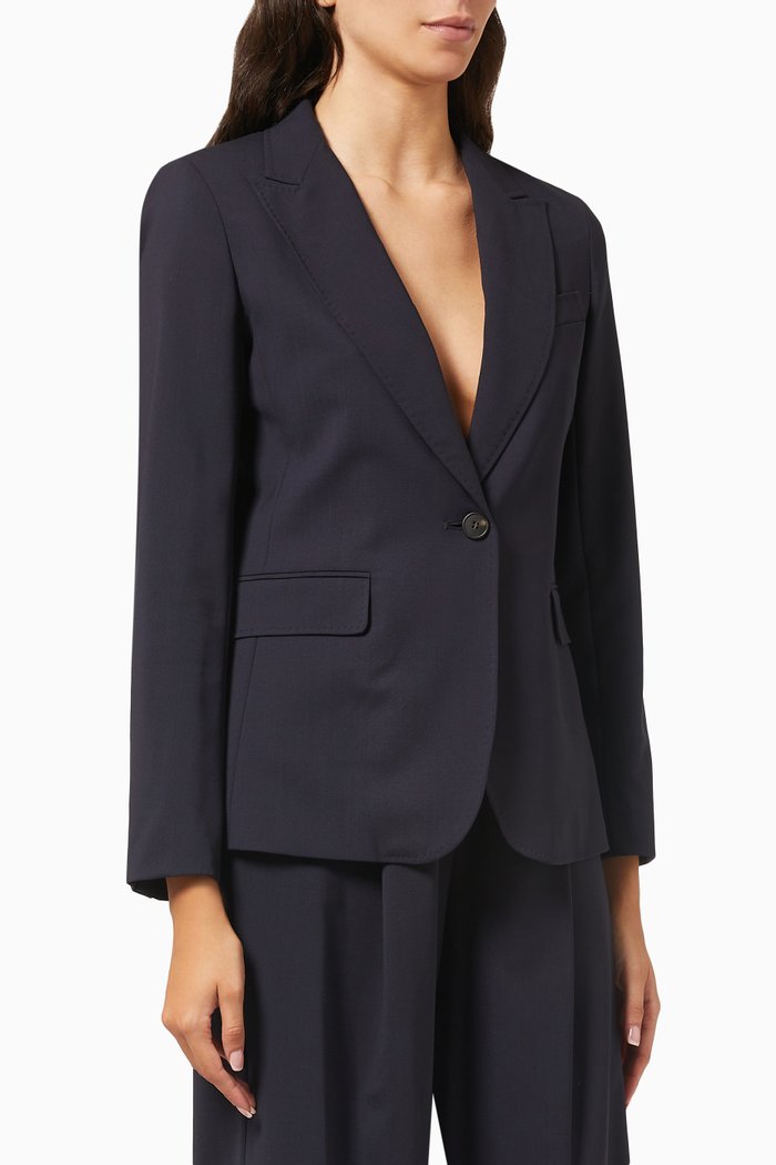 Valda Jacket in Stretch Wooll, Blue
