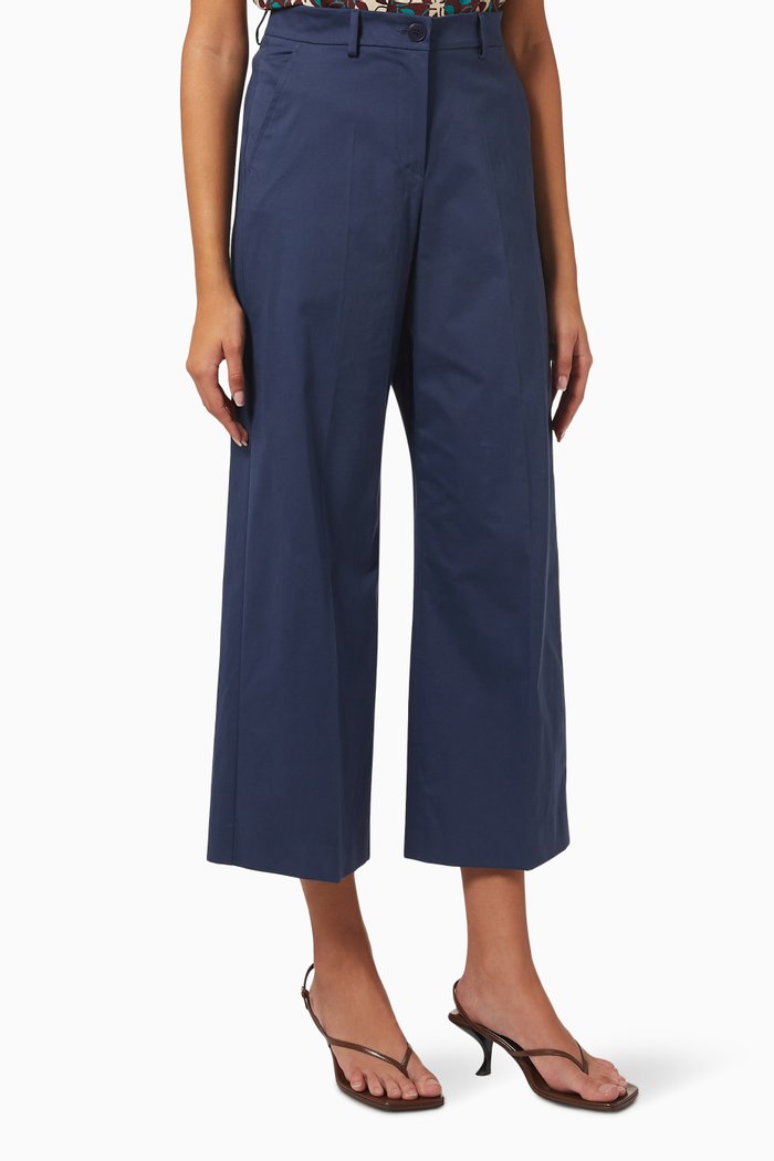 

Urial Straight-fit Cropped Pants in Stretch Sateen, Blue