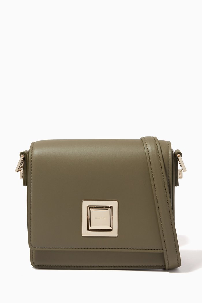 

Borset S Shoulder Bag in Calf Leather, Grey