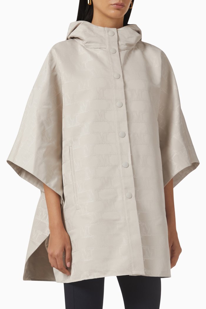 Monogram Cape in Technical Fabric, Neutral