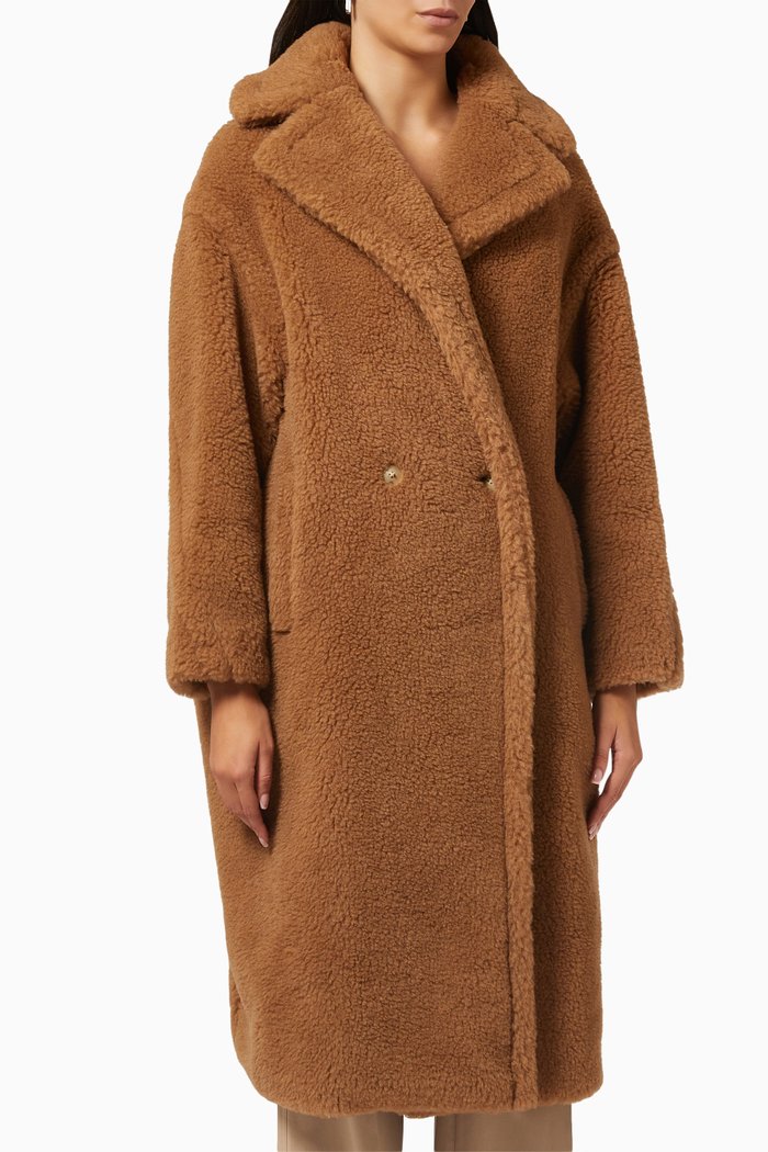 

Teddy Bear Icon Coat in Wool Blend, Brown