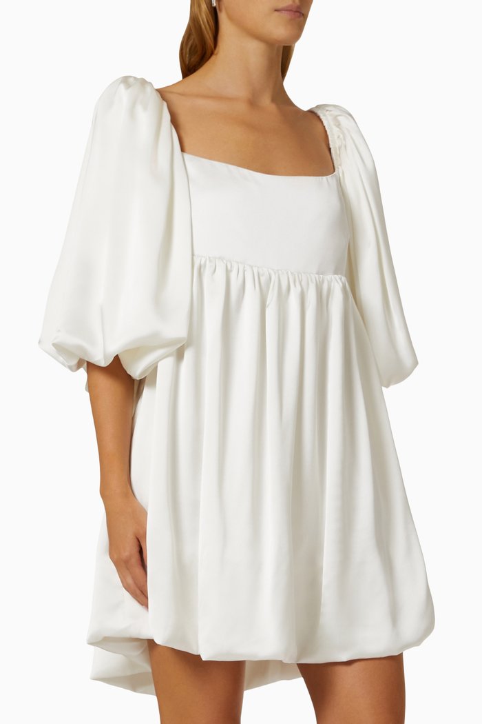 

Balloon Sleeve Mini Dress, White