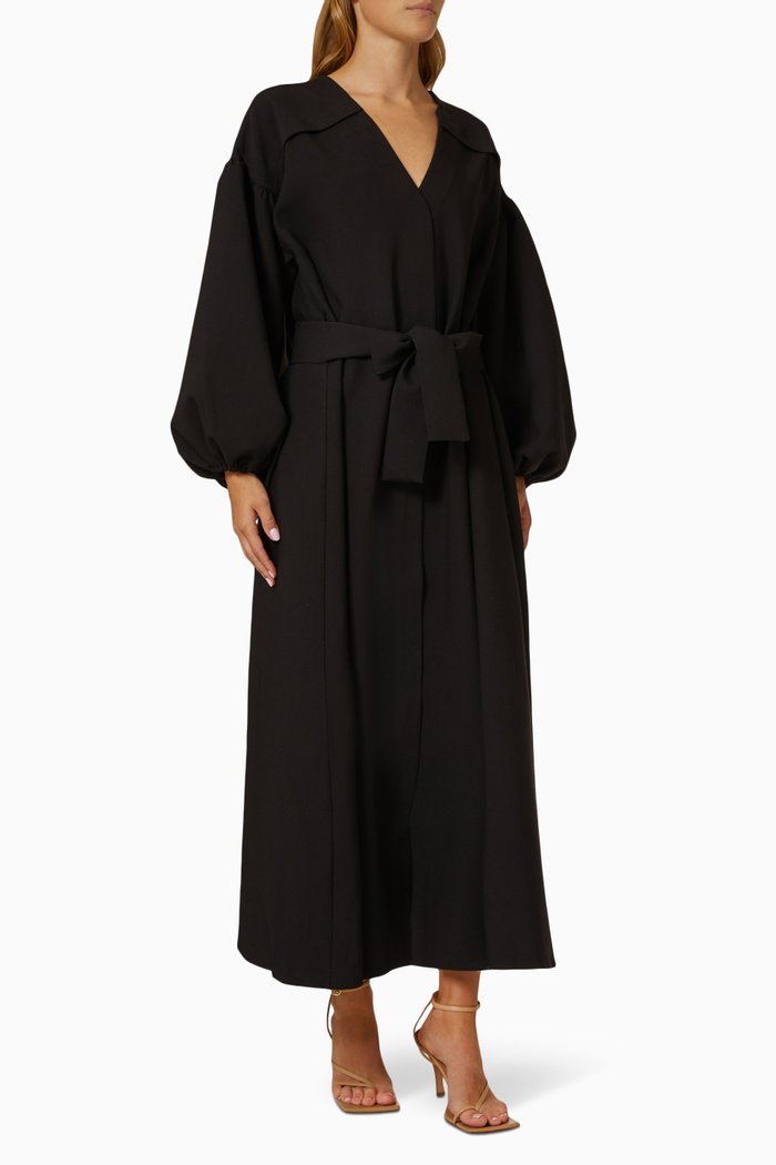 

Belted Midi Dress, Black