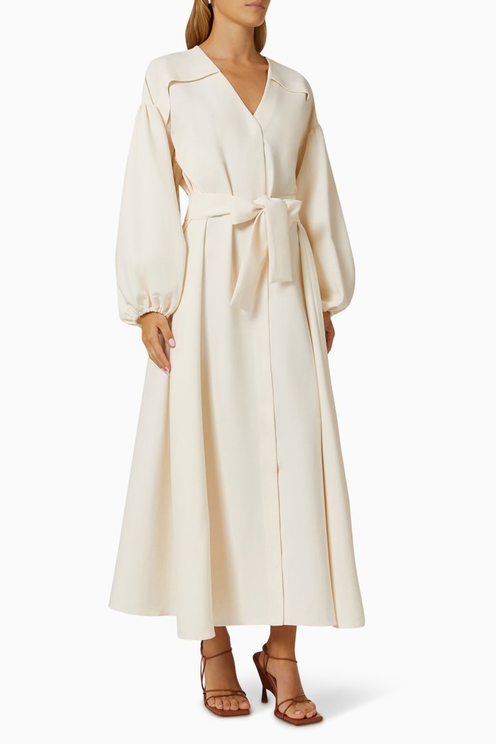 

Belted Midi Dress, Neutral