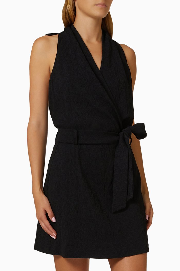 

Belted Halterneck Mini Dress, Black