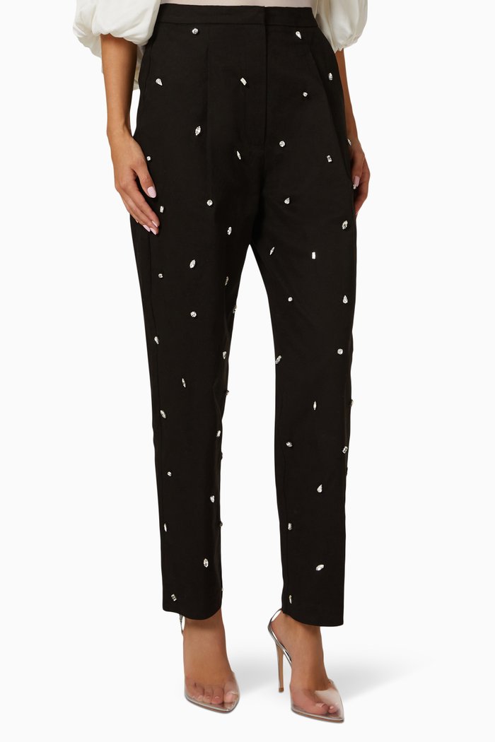 

Swarovski Crystal Embellished Pants, Black