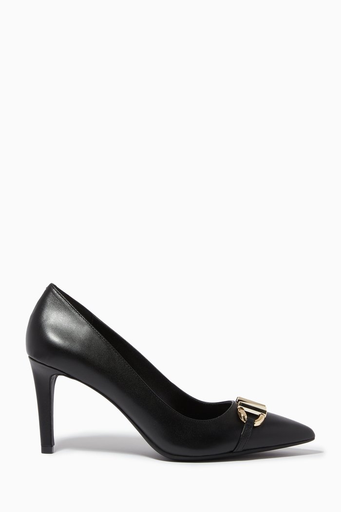 

Izzy Flex Pumps in Smooth Leather, Black