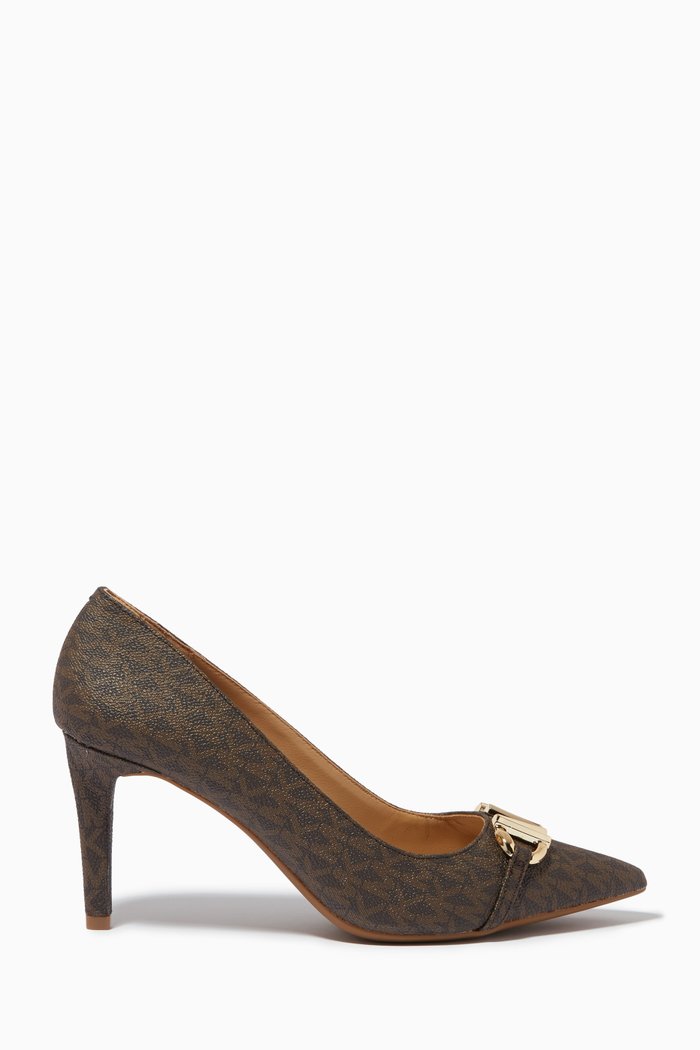 

Izzy Flex Pumps in Logo Canvas, Brown