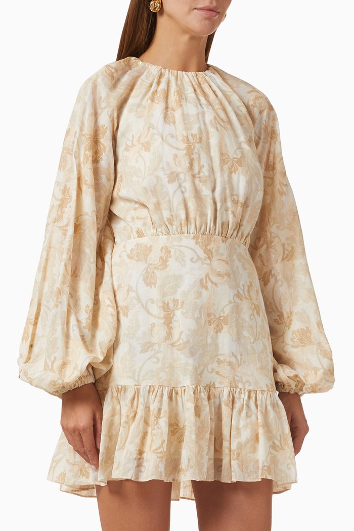 

Scarlett Mini Dress in Cotton Blend, Neutral