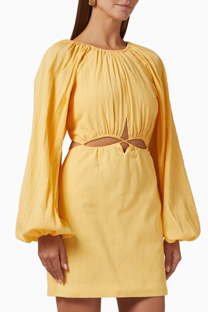 

Arwyn Mini Dress in Cotton Blend, Yellow