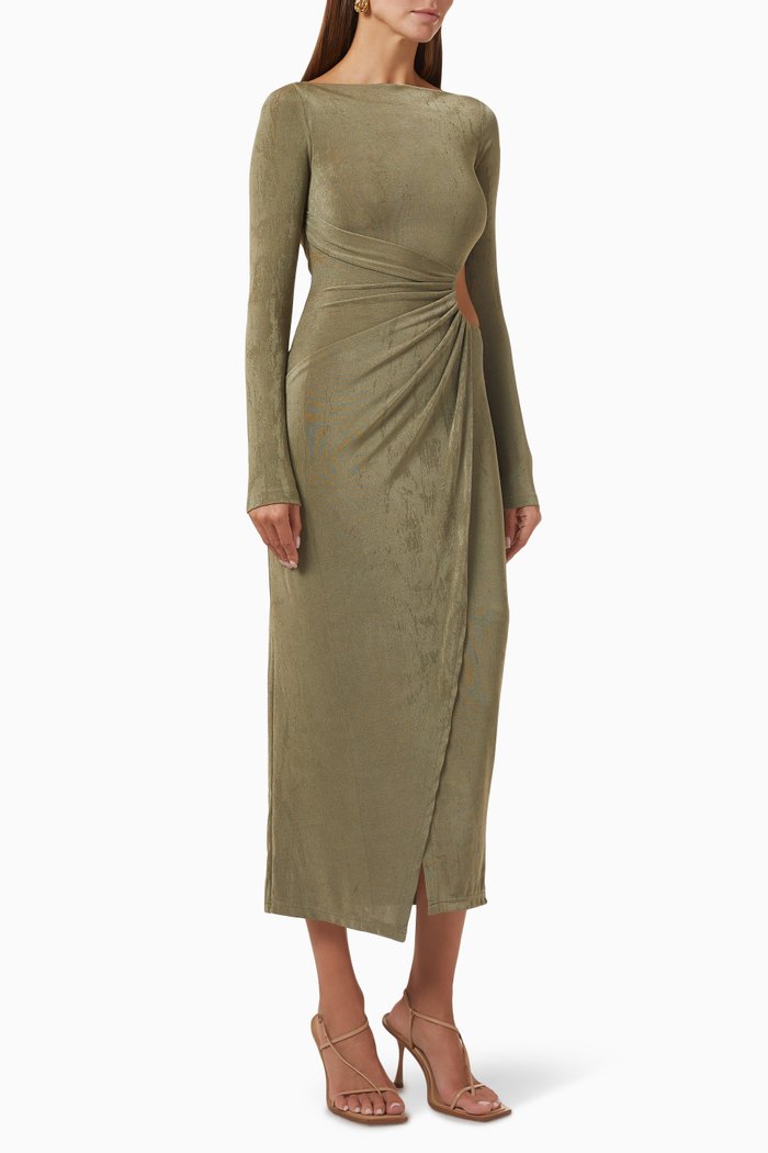 

Ivy Midi Dress in Jersey, Brown