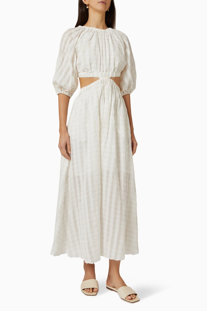 

Emily Midi Dress in Cotton, White