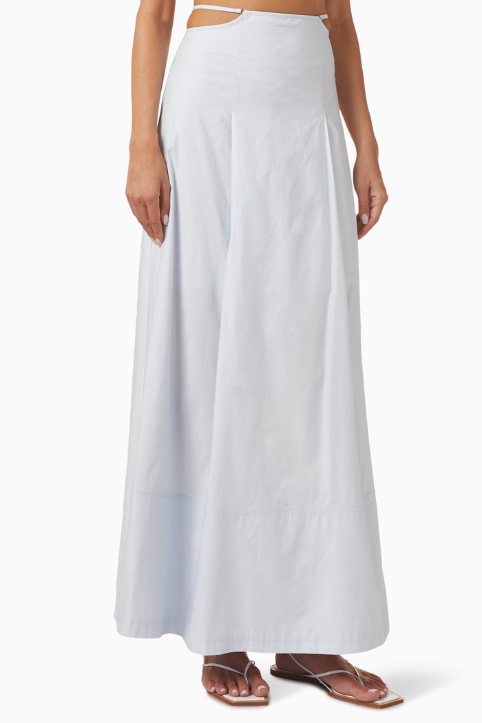 

Addison Maxi Skirt in Cotton, Blue