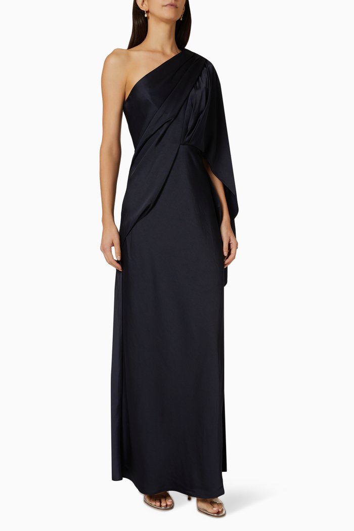 

Kelsie Maxi Dress in Satin, Blue