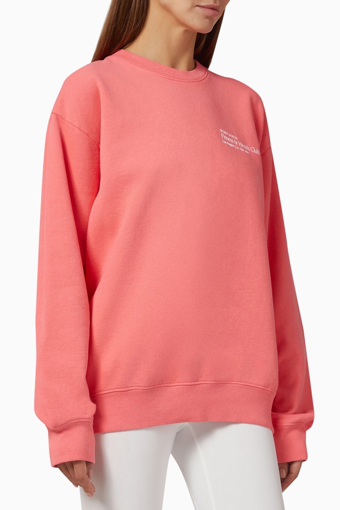 

Fitness & Health Club Crewneck Sweatshirt in Cotton, Pink