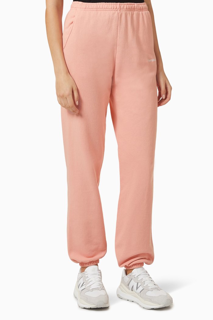 

Serif Embroidered Sweatpants in Cotton, Pink