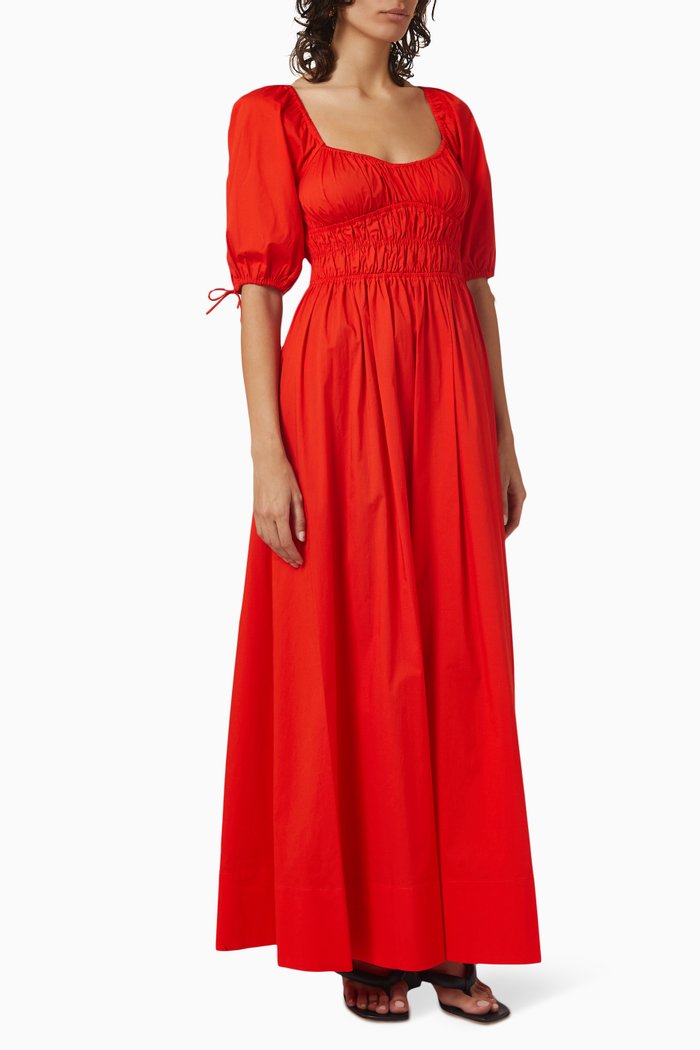 

Faye Maxi Dress in Cotton Poplin, Orange