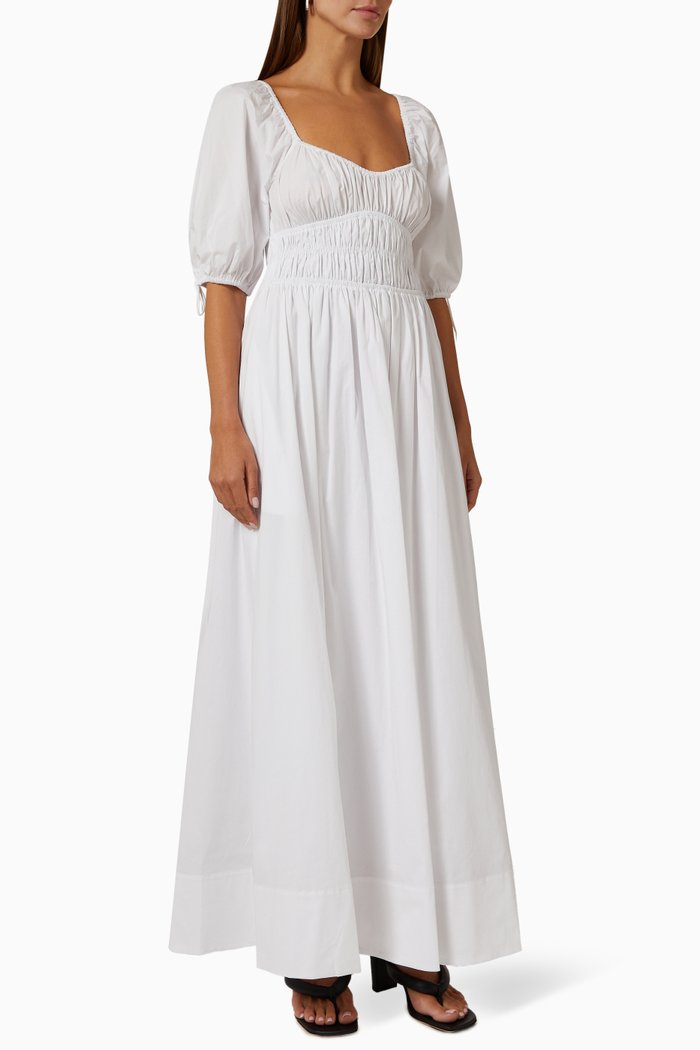 

Faye Maxi Dress in Cotton Poplin, White