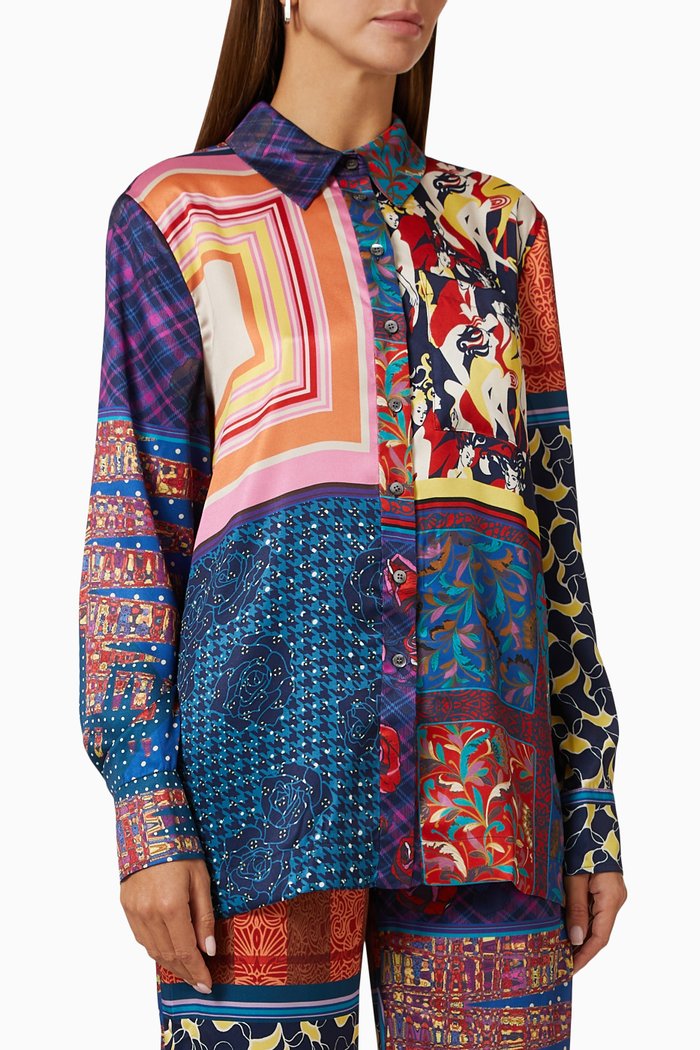 

Martha Tunic Shirt in Satin, Multicolour