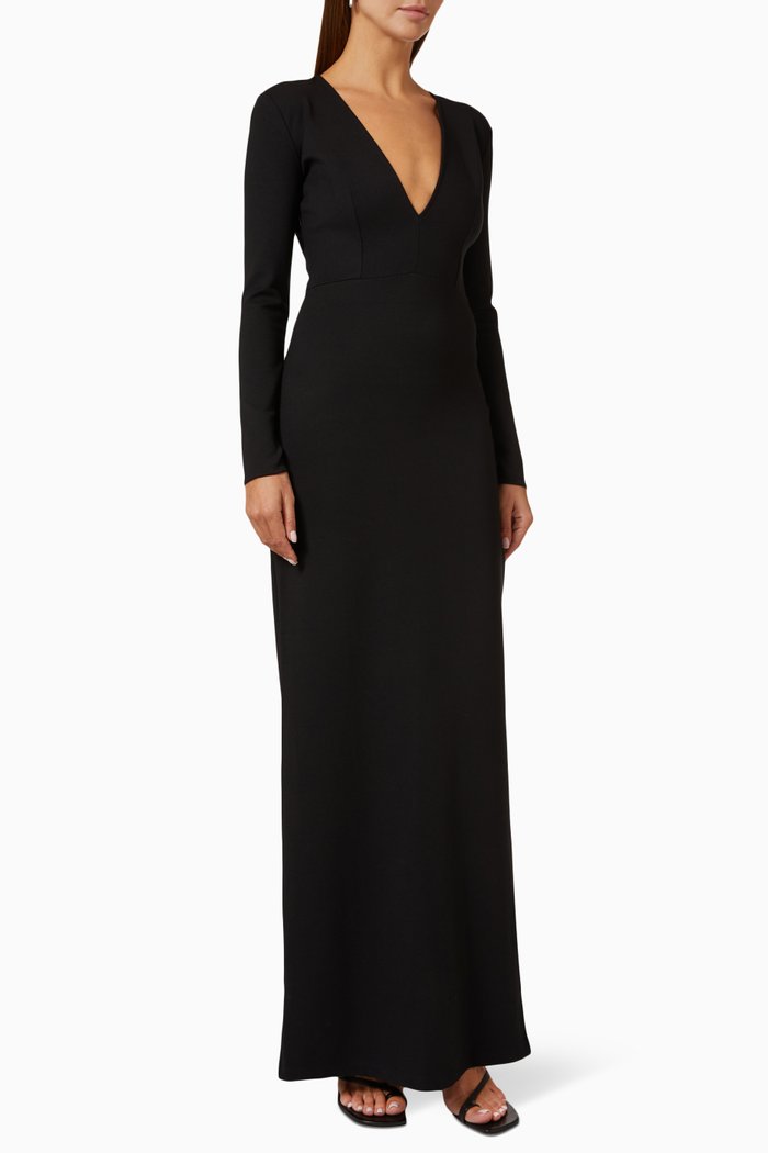 

Ink Maxi Dress in Ponte, Black