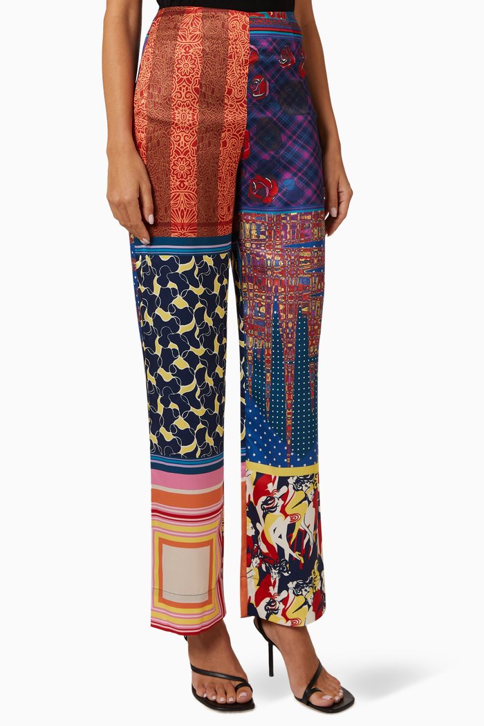 

Oscar High-rise Pants in Satin Twill, Multicolour