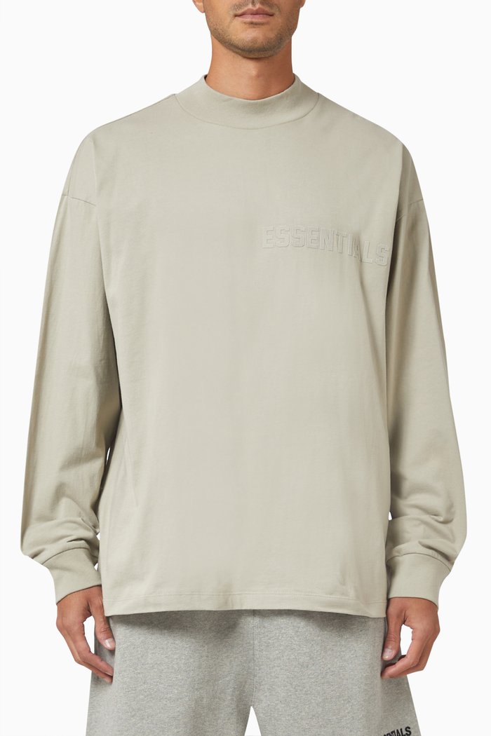 

Long Sleeve T-shirt in Cotton Jersey, Grey