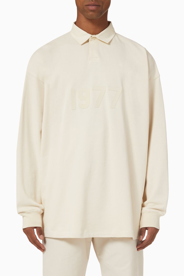 

Henley Rugby Polo T-shirt in French Terry, Neutral