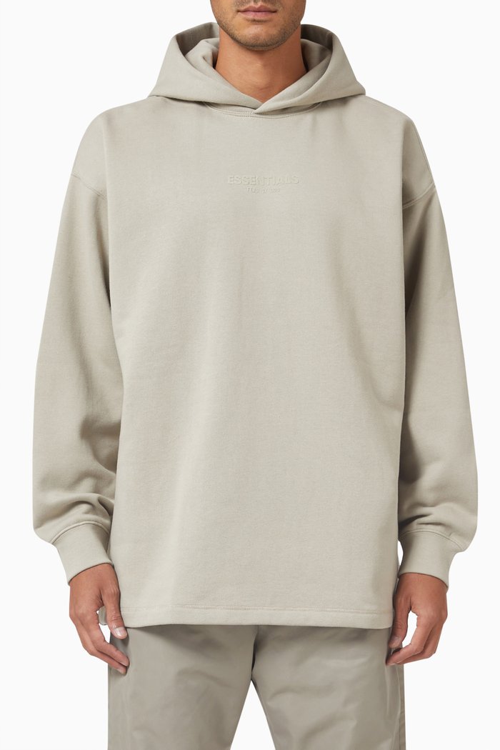 

Micro Logo Hoodie in Cotton Jersey, Grey